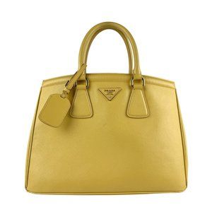 Prada PRADA handbag leather yellow gold women's z6543